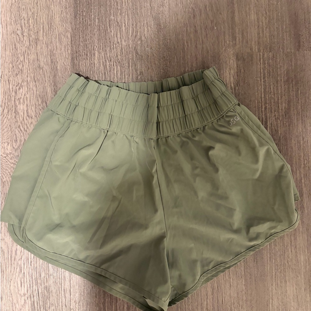 DSG Olive Green Athletic High-Waist Running Shorts
